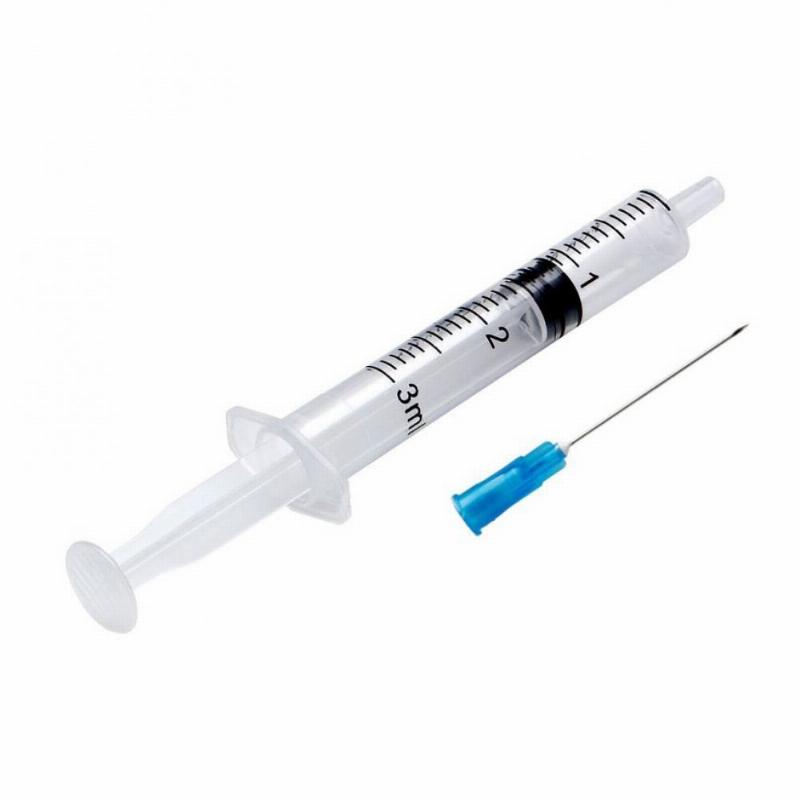 Шприц ін'єкційний одноразового використання, луєр сліп "MEDICARE", 3,0 мл (трьохкомпонентний, з голкою 0.6x30 мм)